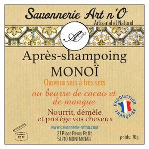 étiquette après shampoing senteur monoï